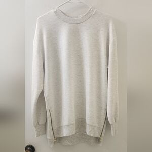 Varley Women's Light Gray Sweater with Zipper Details, Size Small.‎
